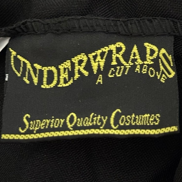 🎃 Underwraps Costume M Skeleton 2 Piece Black - Picture 9 of 10